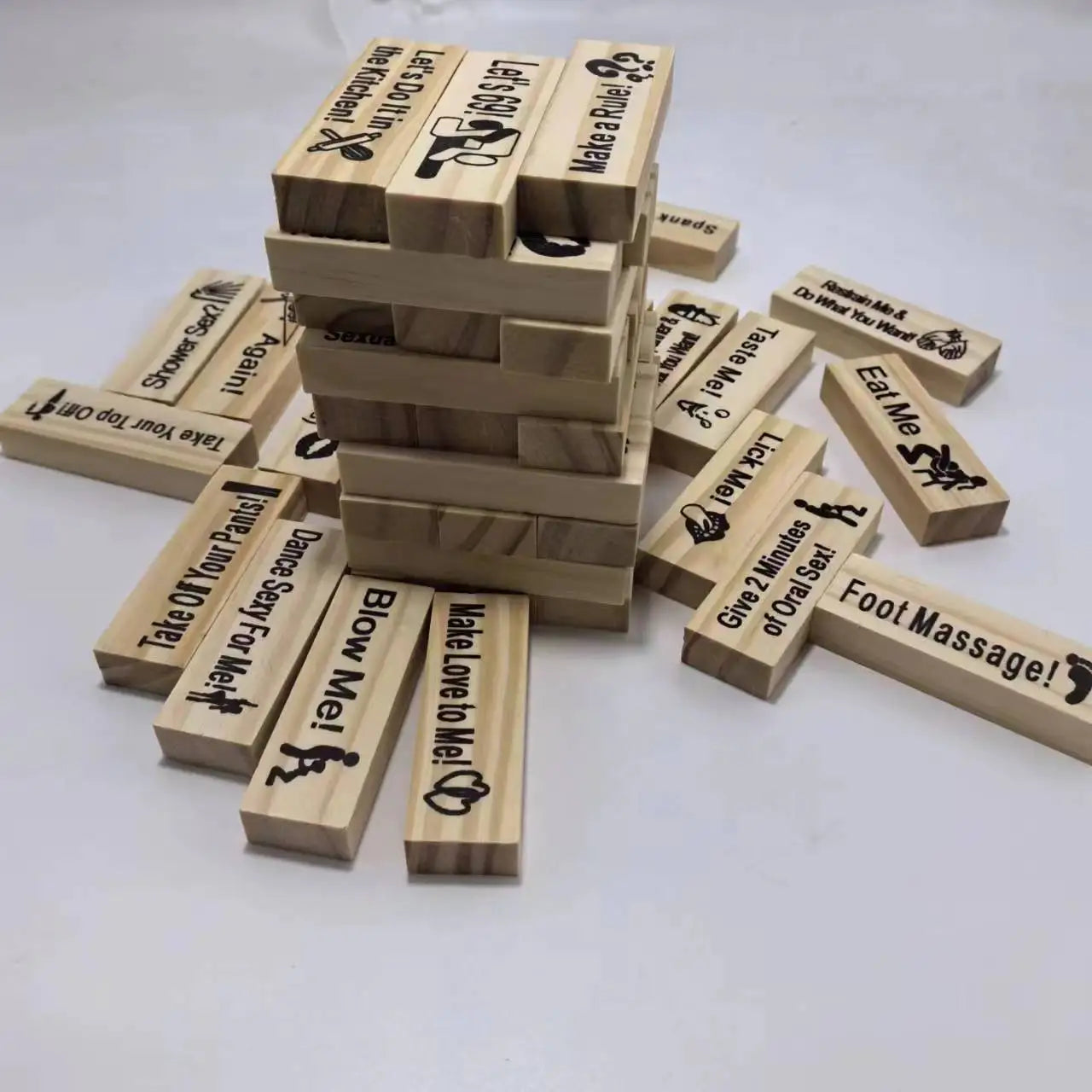 π₯ 48-Piece Naughty Jenga Tower Game β Spicy Adult Party & Couples Game! π₯